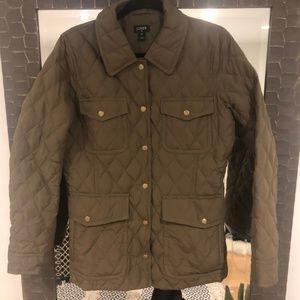 J.Crew Green Quilted Jacket